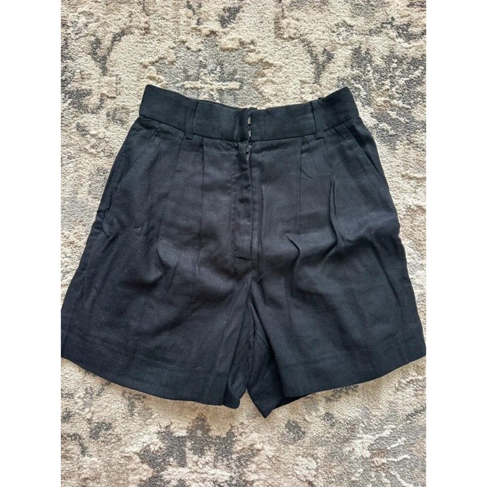 Abercrombie and Fitch black linen blend shorts